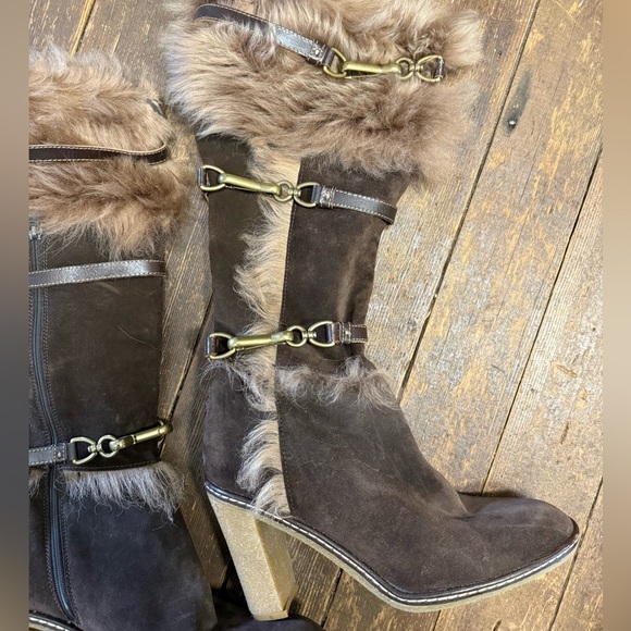 Iconic! Shearling and suede Italian boots with crepe sole. 9.5 - Picture 3 of 8
